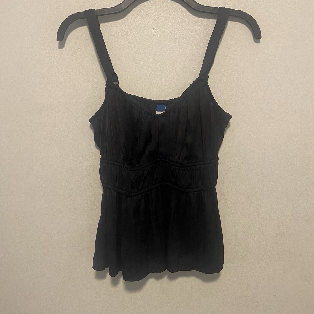 Old Navy Women's Babydoll Tank Top Size Small Smocked Dark Romantic Goth Dainty